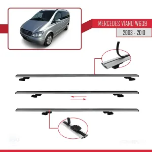 Mercedes Viano 2003-2010 Arası ile uyumlu Basic Model Ara Atkı Tavan Barı GRİ 3 ADET - Görsel 5