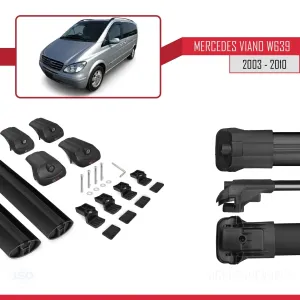 Mercedes Viano 2003-2010 Arası ile uyumlu ACE-1 Ara Atkı Tavan Barı SİYAH - Görsel 5