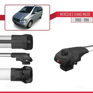 Mercedes Viano 2003-2010 Arası ile uyumlu ACE-1 Ara Atkı Tavan Barı GRİ 4 ADET BAR thumb 5