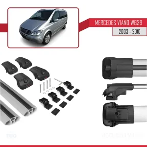 Mercedes Viano 2003-2010 Arası ile uyumlu ACE-1 Ara Atkı Tavan Barı GRİ - Görsel 5