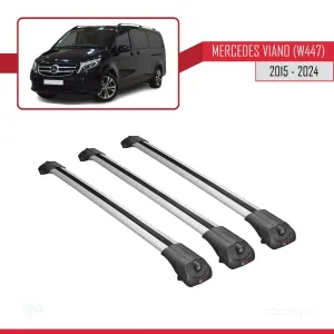 Mercedes Viano (W447) 2015 ve Sonrası ile uyumlu ACE-1 Ara Atkı Tavan Barı GRİ 3 ADET BAR thumb 3