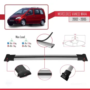 Mercedes Vaneo (W414) 2002-2005 Arası ile uyumlu FLY Model Ara Atkı Tavan Barı GRİ thumb 4