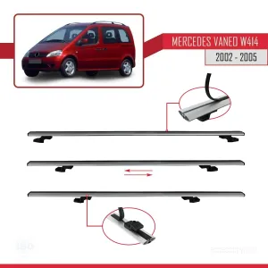 Mercedes Vaneo (W414) 2002-2005 Arası ile uyumlu Basic Model Ara Atkı Tavan Barı GRİ 3 ADET thumb 5