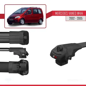 Mercedes Vaneo (W414) 2002-2005 Arası ile uyumlu ACE-1 Ara Atkı Tavan Barı SİYAH 4 ADET BAR thumb 5