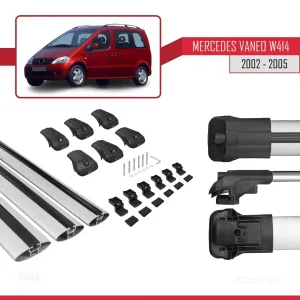 Mercedes Vaneo (W414) 2002-2005 Arası ile uyumlu ACE-1 Ara Atkı Tavan Barı GRİ 3 ADET BAR thumb 5