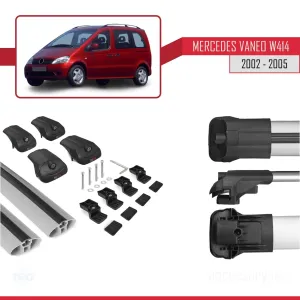 Mercedes Vaneo (W414) 2002-2005 Arası ile uyumlu ACE-1 Ara Atkı Tavan Barı GRİ thumb 5