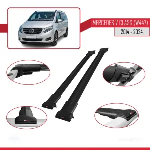 Mercedes V Class W447 2014 ve Sonrası ile uyumlu FLY Model Ara Atkı Tavan Barı SİYAH 4 ADET BAR thumb 5