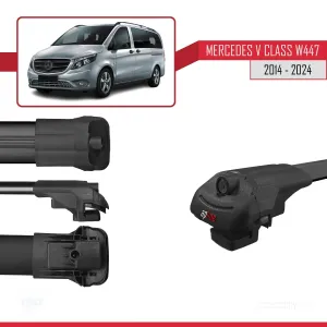 Mercedes V Class W447 2014 ve Sonrası ile uyumlu ACE-1 Ara Atkı Tavan Barı SİYAH 4 ADET BAR thumb 5