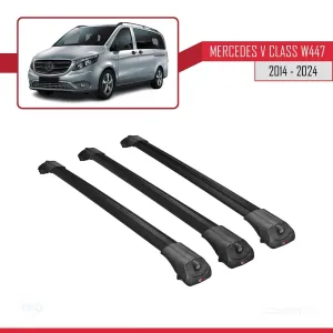 Mercedes V Class W447 2014 ve Sonrası ile uyumlu ACE-1 Ara Atkı Tavan Barı SİYAH 3 ADET BAR thumb 3