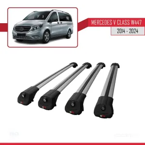 Mercedes V Class W447 2014 ve Sonrası ile uyumlu ACE-1 Ara Atkı Tavan Barı GRİ 4 ADET BAR thumb 4