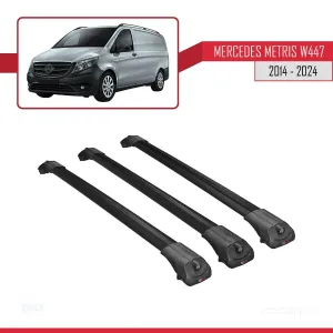Mercedes Metris (W447) 2014 ve Sonrası ile uyumlu ACE-1 Ara Atkı Tavan Barı SİYAH 3 ADET BAR thumb 3