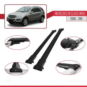 Mercedes M Class (W164) 2005-2011 Arası ile uyumlu FLY Model Ara Atkı Tavan Barı SİYAH - Görsel 5