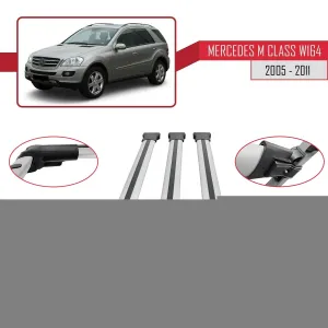Mercedes M Class (W164) 2005-2011 Arası ile Uyumlu FLY Model Ara Atkı Tavan Barı GRİ 3 ADET BAR - Görsel 5