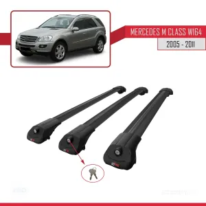 Mercedes M Class (W164) 2005-2011 Arası ile uyumlu ACE-1 Ara Atkı Tavan Barı SİYAH 3 ADET BAR thumb 4