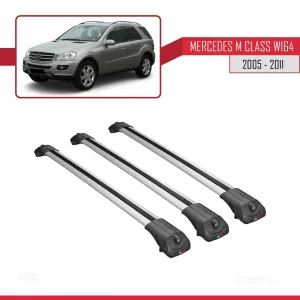 Mercedes M Class (W164) 2005-2011 Arası ile uyumlu ACE-1 Ara Atkı Tavan Barı GRİ 3 ADET BAR thumb 3