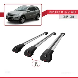 Mercedes M Class (W164) 2005-2011 Arası ile uyumlu ACE-1 Ara Atkı Tavan Barı GRİ 3 ADET BAR thumb 4