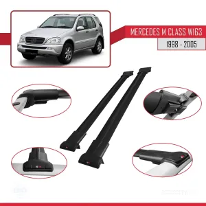 Mercedes M Class (W163) 1998-2005 Arası ile uyumlu FLY Model Ara Atkı Tavan Barı SİYAH - Görsel 5
