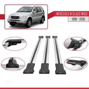 Mercedes M Class (W163) 1998-2005 Arası ile Uyumlu FLY Model Ara Atkı Tavan Barı GRİ 3 ADET BAR thumb 5