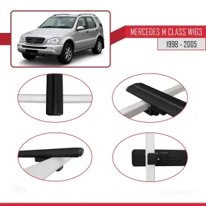 Mercedes M Class (W163) 1998-2005 Arası ile uyumlu Basic Model Ara Atkı Tavan Barı SİYAH 3 ADET thumb 4
