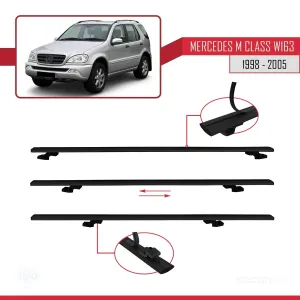 Mercedes M Class (W163) 1998-2005 Arası ile uyumlu Basic Model Ara Atkı Tavan Barı SİYAH 3 ADET thumb 5