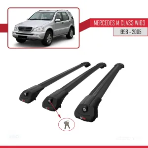 Mercedes M Class (W163) 1998-2005 Arası ile uyumlu ACE-1 Ara Atkı Tavan Barı SİYAH 3 ADET BAR thumb 4