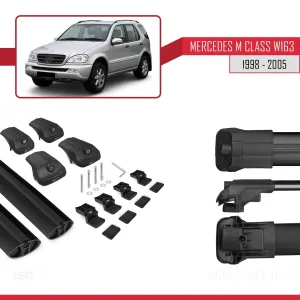 Mercedes M Class (W163) 1998-2005 Arası ile uyumlu ACE-1 Ara Atkı Tavan Barı SİYAH thumb 5