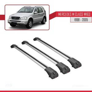 Mercedes M Class (W163) 1998-2005 Arası ile uyumlu ACE-1 Ara Atkı Tavan Barı GRİ 3 ADET BAR thumb 3