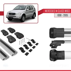 Mercedes M Class (W163) 1998-2005 Arası ile uyumlu ACE-1 Ara Atkı Tavan Barı GRİ thumb 5