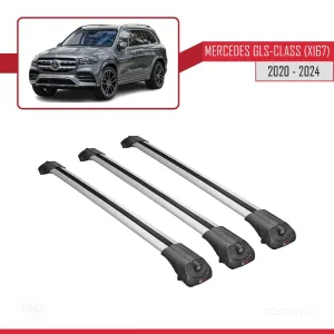 Mercedes GLS-Class (X167) 2020 ve Sonrası ile uyumlu ACE-1 Ara Atkı Tavan Barı GRİ 3 ADET BAR thumb 3