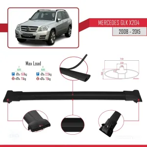 Mercedes-Benz GLK Class (X204) 2008-2015 Arası ile uyumlu FLY Model Ara Atkı Tavan Barı SİYAH - Görsel 4