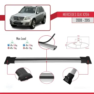 Mercedes-Benz GLK Class (X204) 2008-2015 Arası ile uyumlu FLY Model Ara Atkı Tavan Barı GRİ - Görsel 4