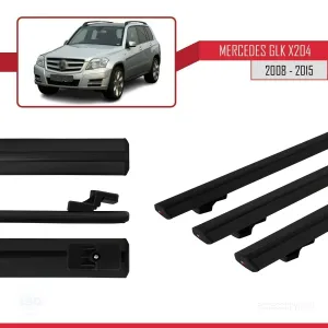 Mercedes-Benz GLK Class (X204) 2008-2015 Arası ile uyumlu Basic Model Ara Atkı Tavan Barı SİYAH 3 ADET - Görsel 3