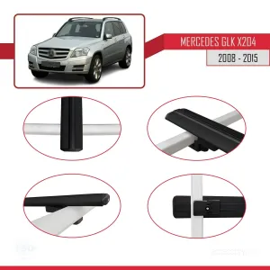 Mercedes-Benz GLK Class (X204) 2008-2015 Arası ile uyumlu Basic Model Ara Atkı Tavan Barı SİYAH 3 ADET - Görsel 4