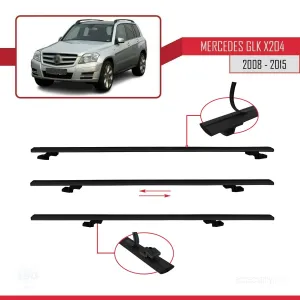 Mercedes-Benz GLK Class (X204) 2008-2015 Arası ile uyumlu Basic Model Ara Atkı Tavan Barı SİYAH 3 ADET - Görsel 5