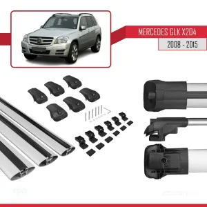 Mercedes GLK Class (X204) 2008-2015 Arası ile uyumlu ACE-1 Ara Atkı Tavan Barı GRİ 3 ADET BAR thumb 5