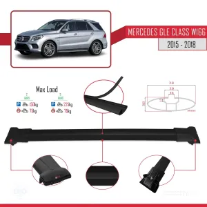 Mercedes-Benz GLE Class (W166) 2015-2018 Arası ile uyumlu FLY Model Ara Atkı Tavan Barı SİYAH - Görsel 4
