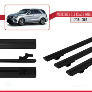 Mercedes-Benz GLE Class (W166) 2015-2018 Arası ile uyumlu Basic Model Ara Atkı Tavan Barı SİYAH 3 ADET - Görsel 3