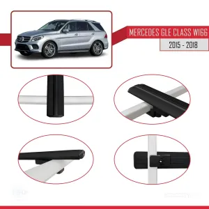 Mercedes-Benz GLE Class (W166) 2015-2018 Arası ile uyumlu Basic Model Ara Atkı Tavan Barı SİYAH 3 ADET - Görsel 4