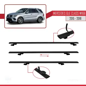 Mercedes-Benz GLE Class (W166) 2015-2018 Arası ile uyumlu Basic Model Ara Atkı Tavan Barı SİYAH 3 ADET - Görsel 5