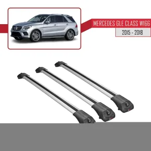 Mercedes GLE Class (W166) 2015-2018 Arası ile uyumlu ACE-1 Ara Atkı Tavan Barı GRİ 3 ADET BAR thumb 3