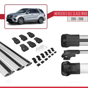 Mercedes GLE Class (W166) 2015-2018 Arası ile uyumlu ACE-1 Ara Atkı Tavan Barı GRİ 3 ADET BAR thumb 5