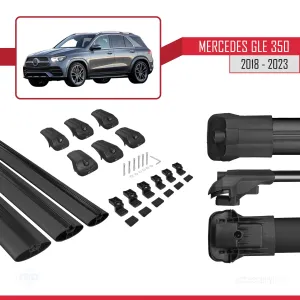 Mercedes GLE (V167) 2018 Sonrası ile uyumlu ACE-1 Ara Atkı Tavan Barı SİYAH 3 ADET thumb 5
