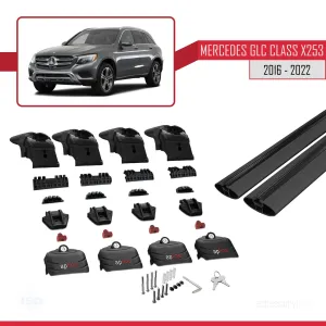 Mercedes-Benz GLC (X253) 2016-2022 Arası ile uyumlu ACE-2 Ara Atkı Tavan Barı SİYAH - Görsel 5