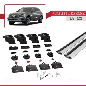Mercedes GLC (X253) 2016-2022 Arası ile uyumlu ACE-2 Ara Atkı Tavan Barı GRİ thumb 5