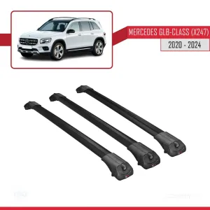Mercedes GLB-Class (X247) 2020 ve Sonrası ile uyumlu ACE-1 Ara Atkı Tavan Barı SİYAH 3 ADET BAR thumb 3
