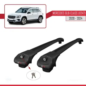 Mercedes-Benz GLB-Class (X247) 2020 ve Sonrası ile uyumlu ACE-1 Ara Atkı Tavan Barı SİYAH - Görsel 4