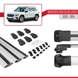 Mercedes GLB-Class (X247) 2020 ve Sonrası ile uyumlu ACE-1 Ara Atkı Tavan Barı GRİ 3 ADET BAR thumb 5