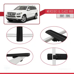 Mercedes-Benz GL Class (X166) 2012-2015 Arası ile uyumlu Basic Model Ara Atkı Tavan Barı SİYAH 3 ADET - Görsel 4