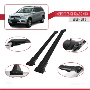 Mercedes GL Class (X164) 2006-2012 Arası ile uyumlu FLY Model Ara Atkı Tavan Barı SİYAH thumb 5