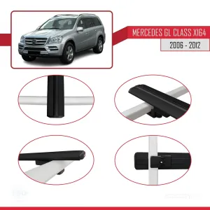 Mercedes-Benz GL Class (X164) 2006-2012 Arası ile uyumlu Basic Model Ara Atkı Tavan Barı SİYAH 3 ADET - Görsel 4